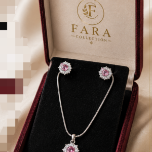 (AD)Pendent set pink stone