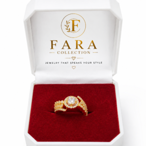 Golden toned AD Adjustable Ring