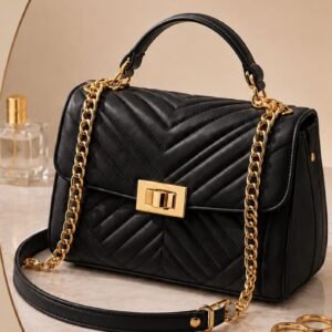 Black Quilted Chain Shoulder Bag