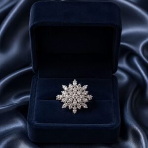 Crystal Snowflake Statement Ring