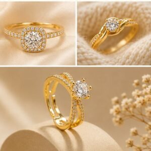 Golden Solitaire Twist Ring 💍